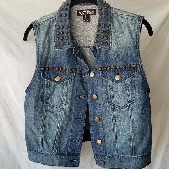 Vintage | forever 21 | denim vest | studded | S - Picture 2 of 6